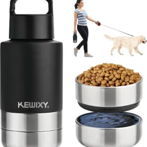 Insulated Dog Water Bottle with Detachable Bowls